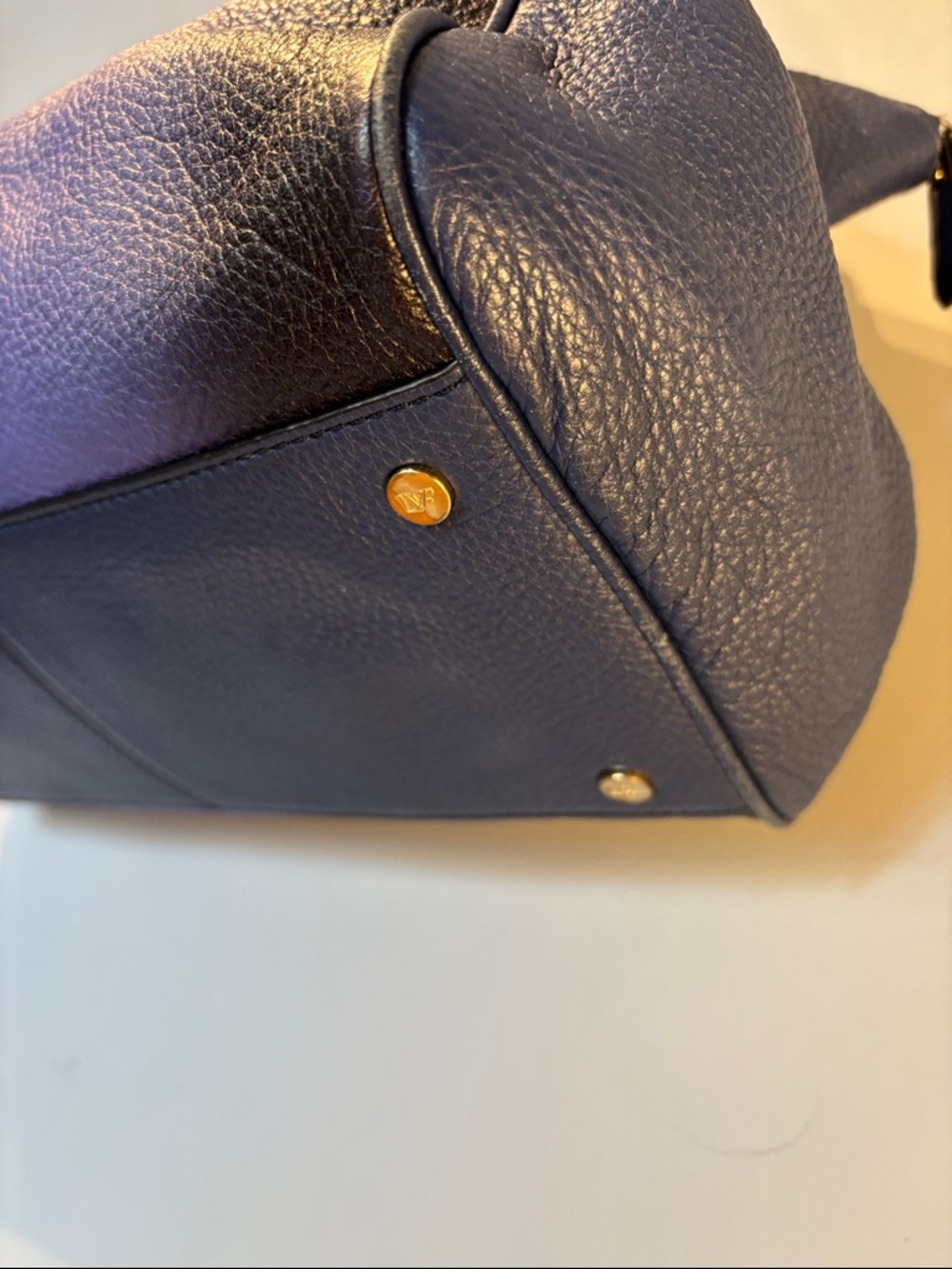 Diane Von Furstenberg Blue Gradient Ombre Leather Bag with Gold Hardware - Picture 3 of 15